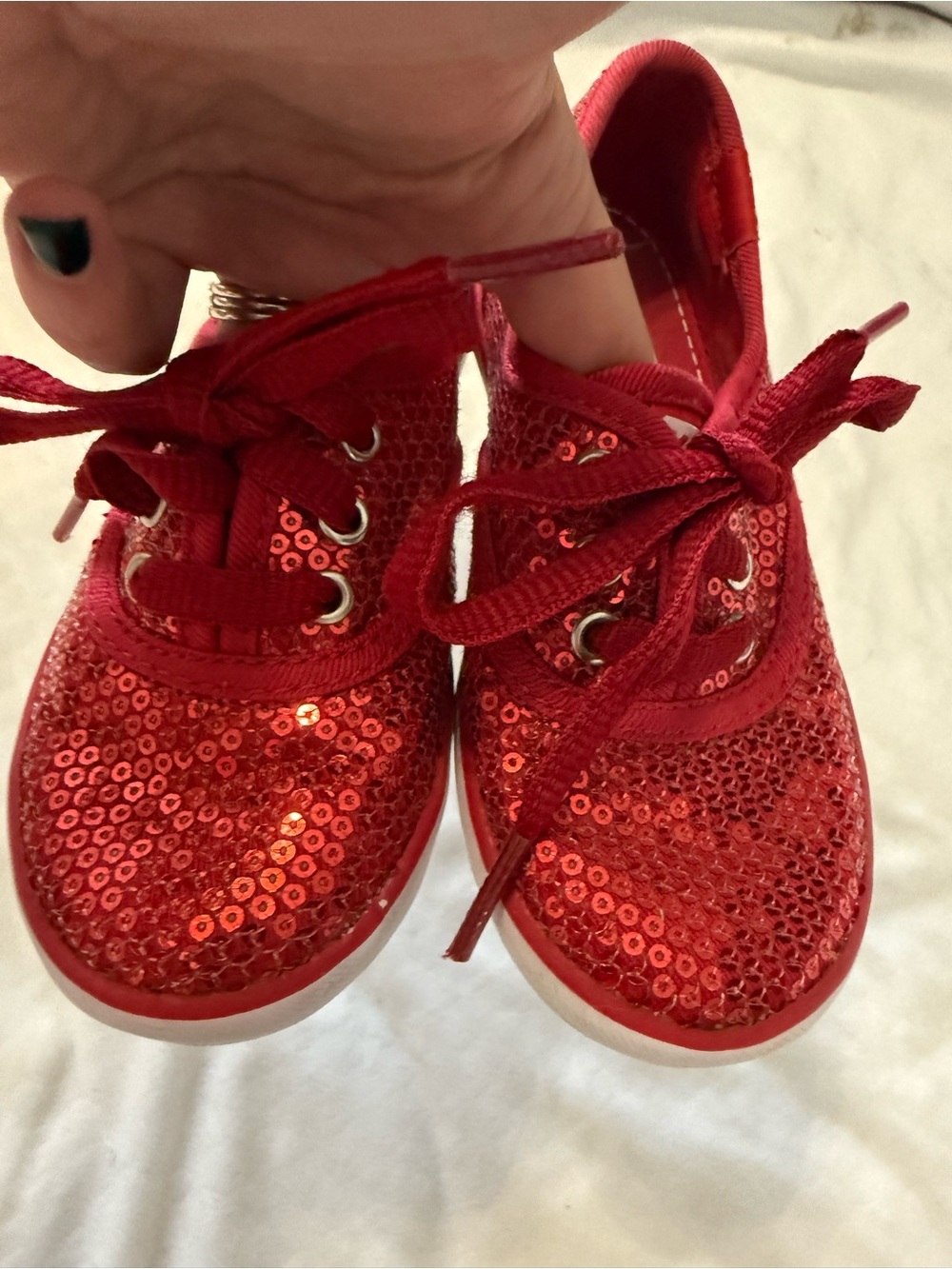 Keds Kids Red Sequin Lace-Up Sneakers